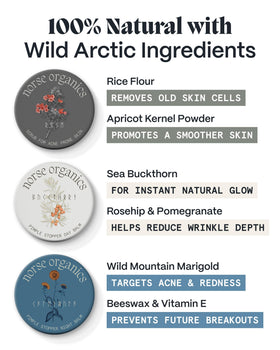 Norse Organics night balm applying fingertip showing targeted application and calming redness benefit