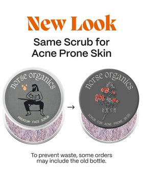 Norse Organics open jar with visible powder texture for gentle exfoliation benefit