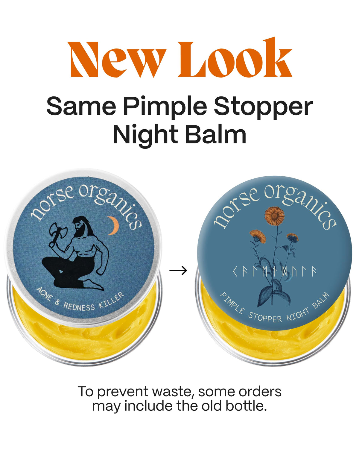 Norse Organics open balm texture melting on fingertip for easy application and hydration benefit