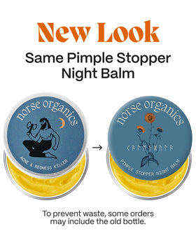 Norse Organics open balm texture melting on fingertip for easy application and hydration benefit
