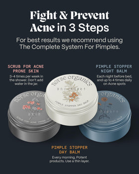 Norse Organics scrub in bathroom setting suggesting routine-ready convenience benefit