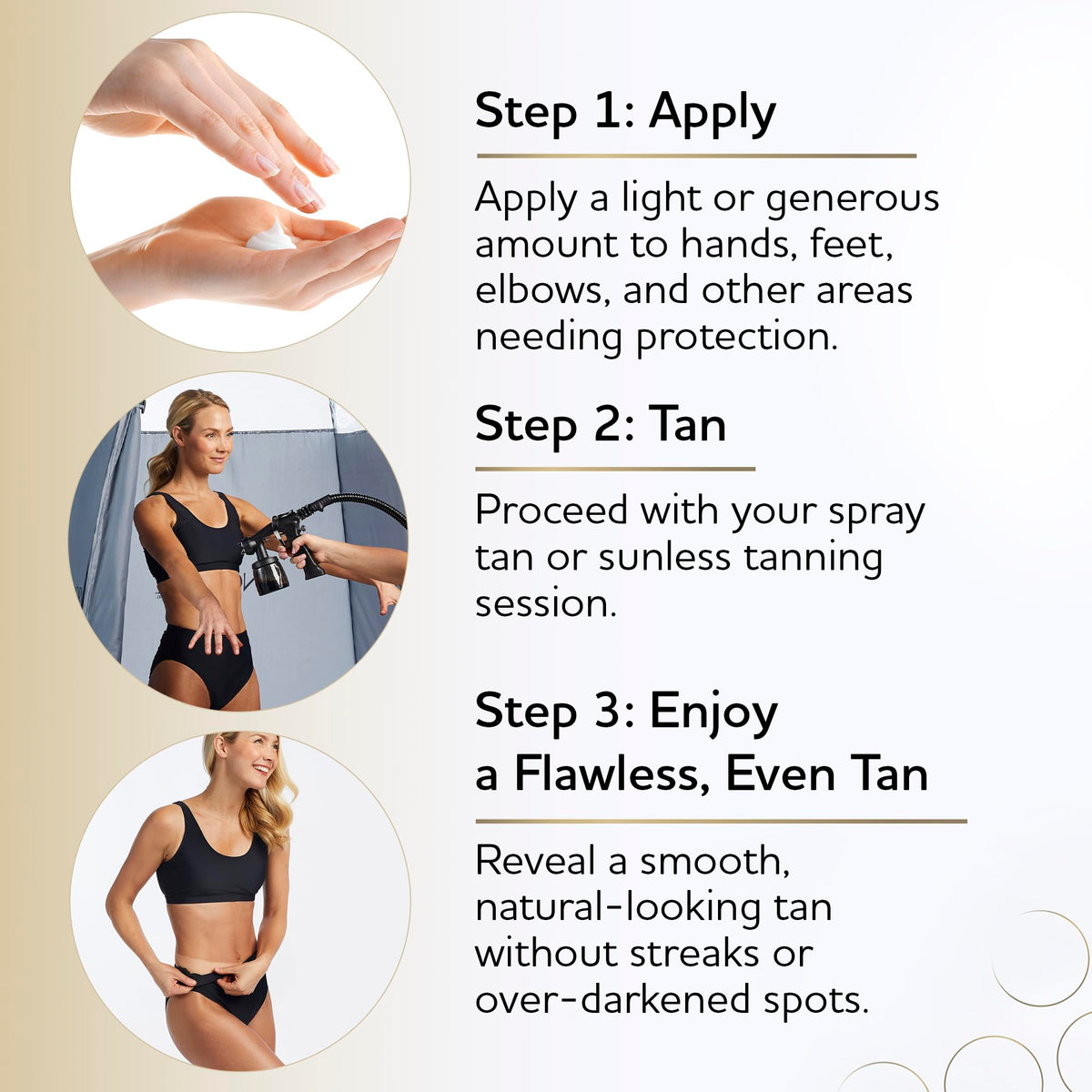 Norvell barrier cream on knee and elbow showing smoother even tan transition