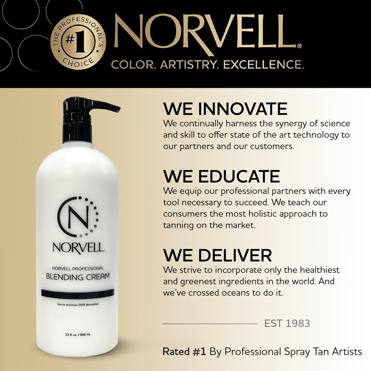 Norvell barrier cream in salon setting portraying professional pre-tan preparation