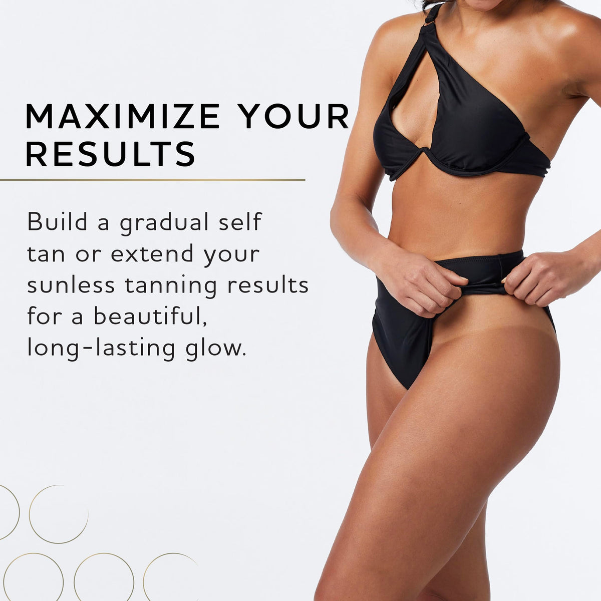 Norvell before and after legs comparison showing even, natural-looking bronze