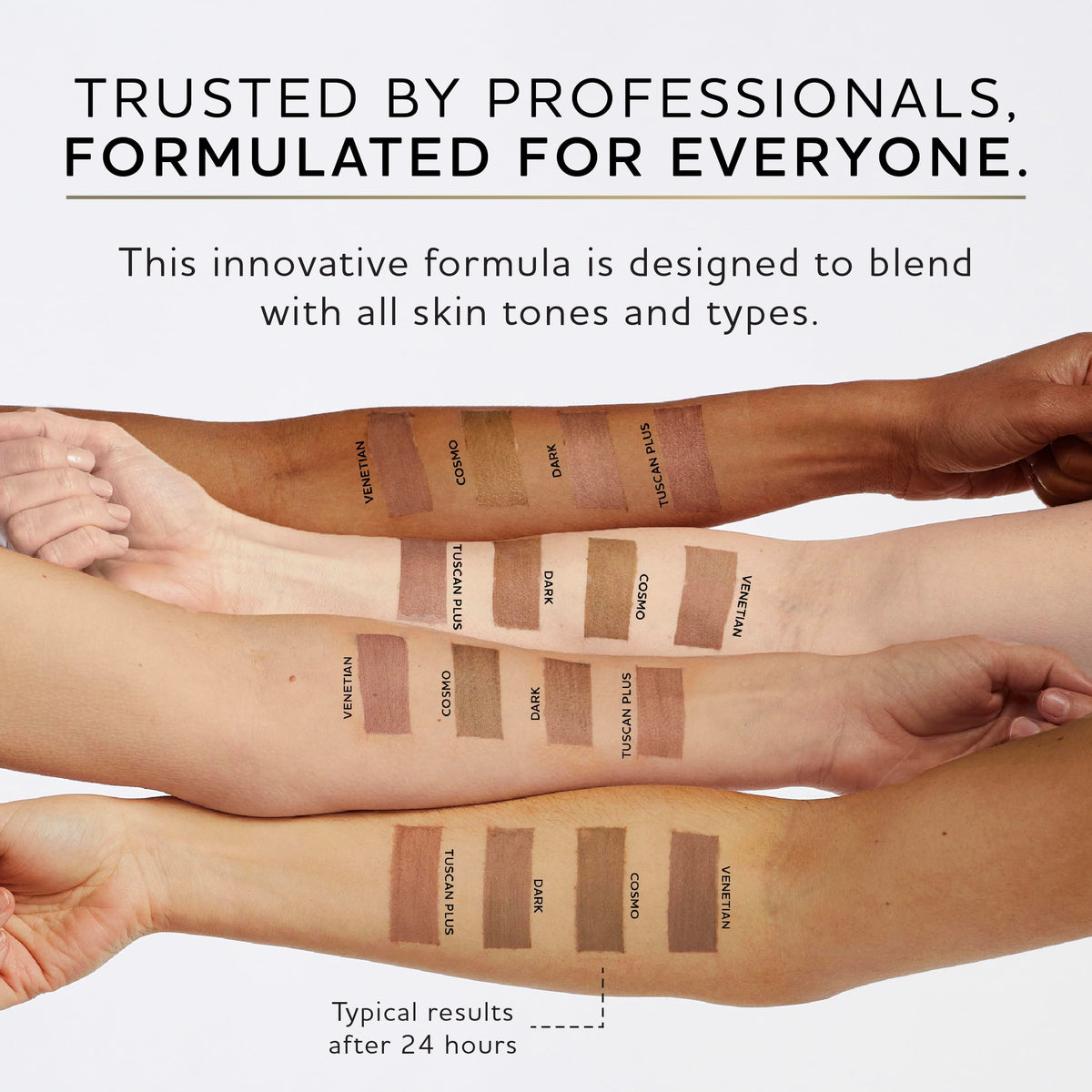 Norvell before and after medium development showing natural bronze results