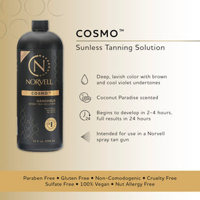 Norvell Cosmo back label close-up listing ingredients and safety details