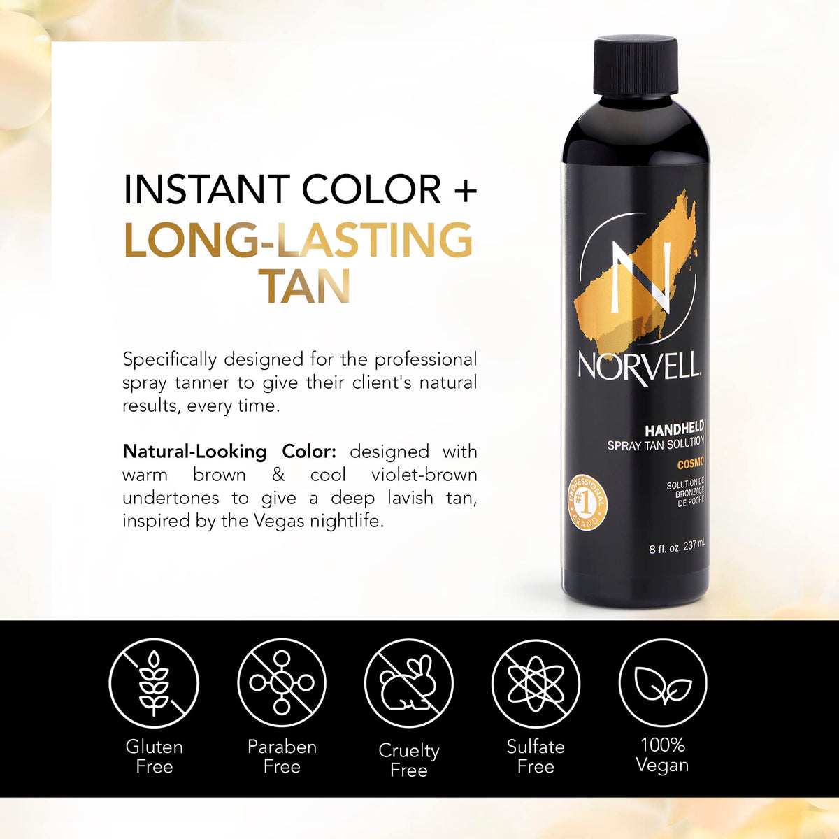 Norvell Cosmo before and after comparison showing natural-looking tan results
