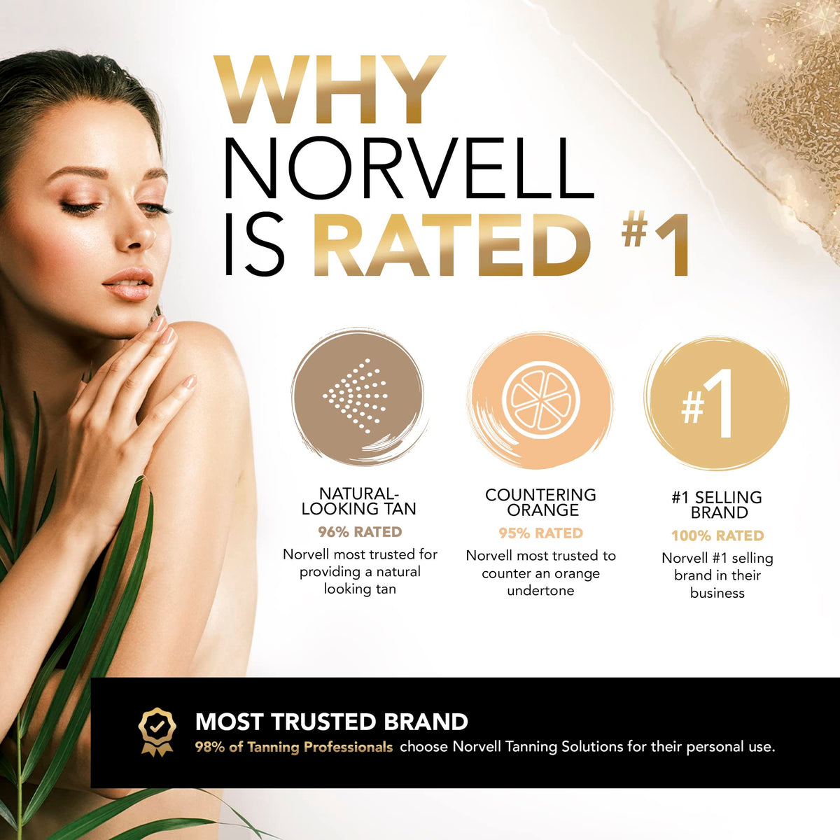 Norvell Cosmo bottle staged in tanning station indicating professional salon use