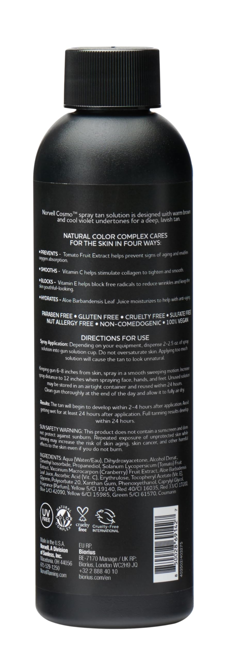 Norvell Cosmo formula droplet on skin showing smooth texture and moisturization