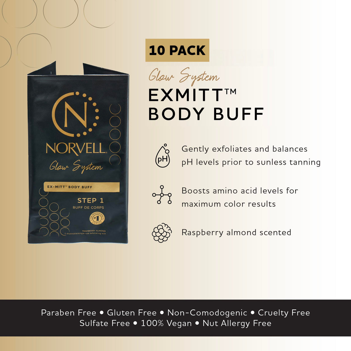 Norvell mitt close-up texture highlighting gentle exfoliation and prepping benefit