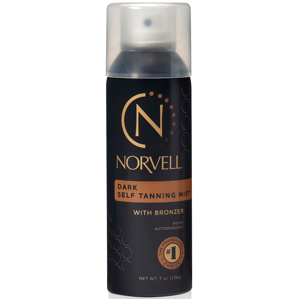 Norvell front packaging shows bottle and instant bronzer benefit