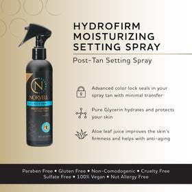 Norvell Hydrofirm mist being sprayed to lock in tan and hydrate