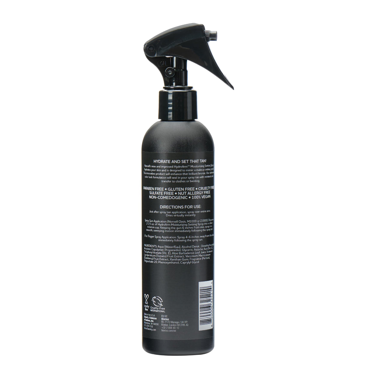 Norvell Hydrofirm bottle with hyaluronic acid and aloe flatlay for hydration