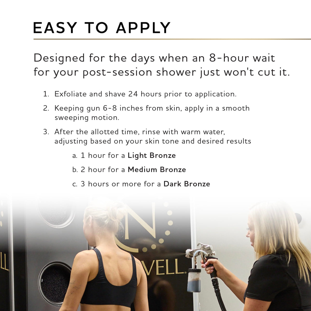 Norvell lifestyle beach-ready model showing long-lasting natural-looking color