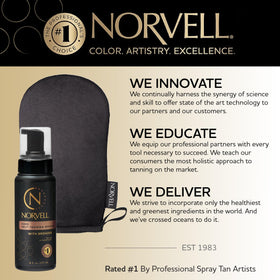 Norvell bronzed legs in beach setting showing salon-quality glow