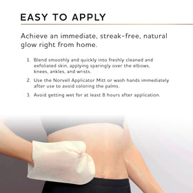 Norvell mousse drying on skin illustrating quick-dry comfort