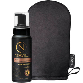 Norvell bottle front view showing packaging and instant bronzer benefit