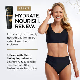 Norvell packaging label detail highlighting trusted tanning formula