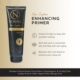 Norvell pre-tan primer texture dispensed from pump for lightweight hydration