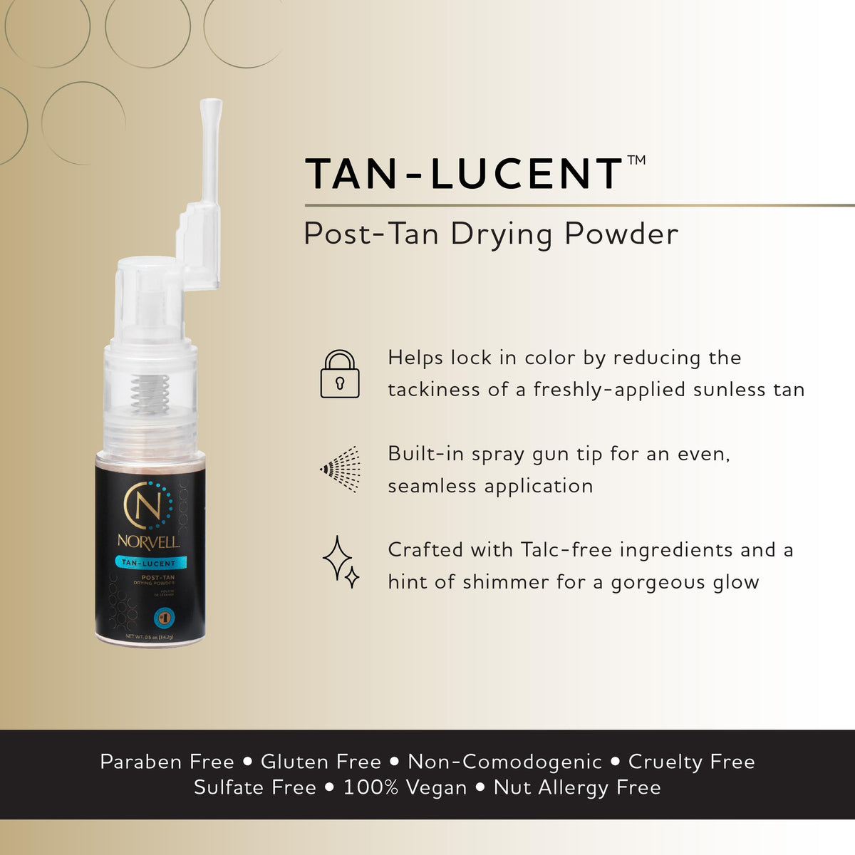 Norvell Tan-Lucent open cap texture view showing lightweight absorbency benefit