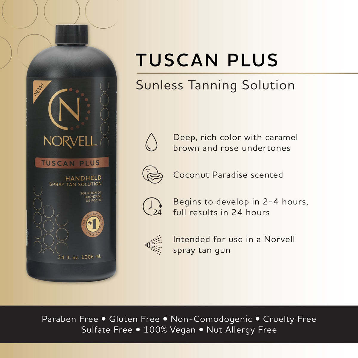Norvell label close-up highlighting ingredients and product benefits