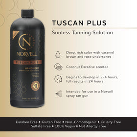 Norvell label close-up highlighting ingredients and product benefits