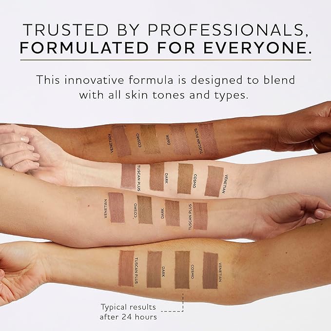 Norvell application on arm with mitt showing smooth, streak-free bronzing result