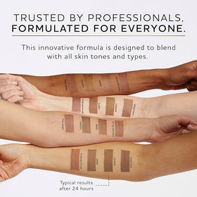 Norvell application on arm with mitt showing smooth, streak-free bronzing result