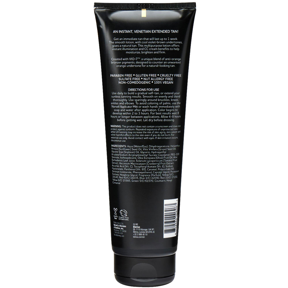 Norvell ingredients and certifications visual showing gentle, safe formula