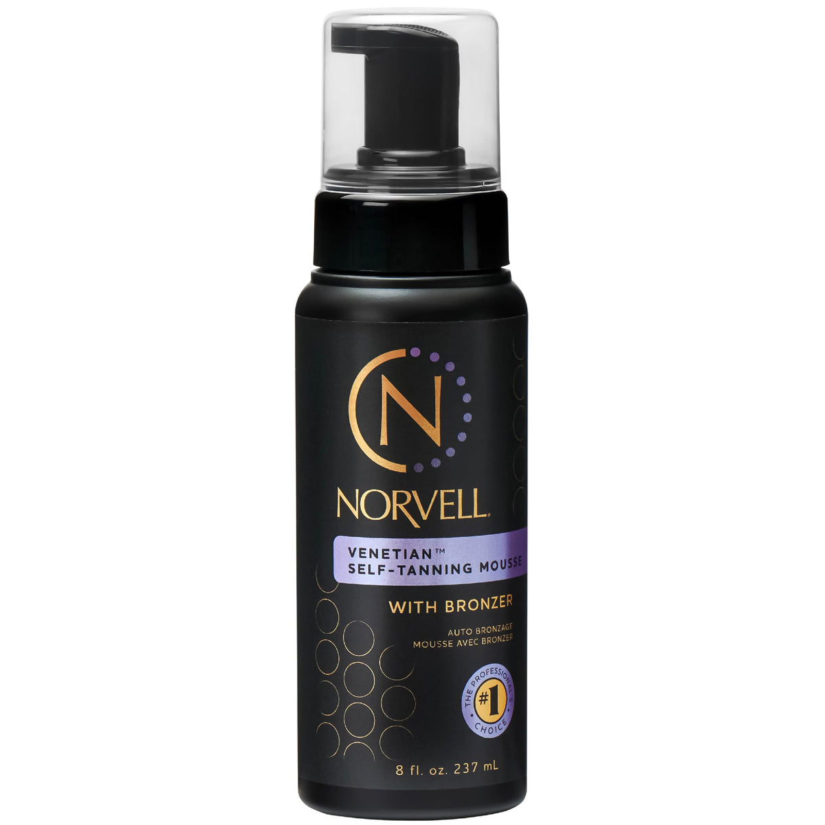 Norvell bottle front packaging showing product branding and instant bronzer benefits