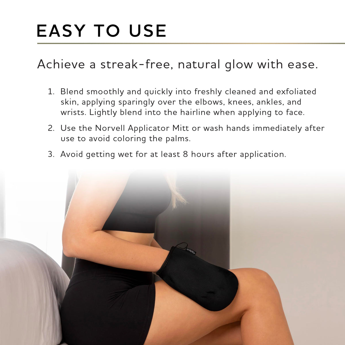 Norvell mousse on bathroom counter lifestyle scene for everyday tanning routine