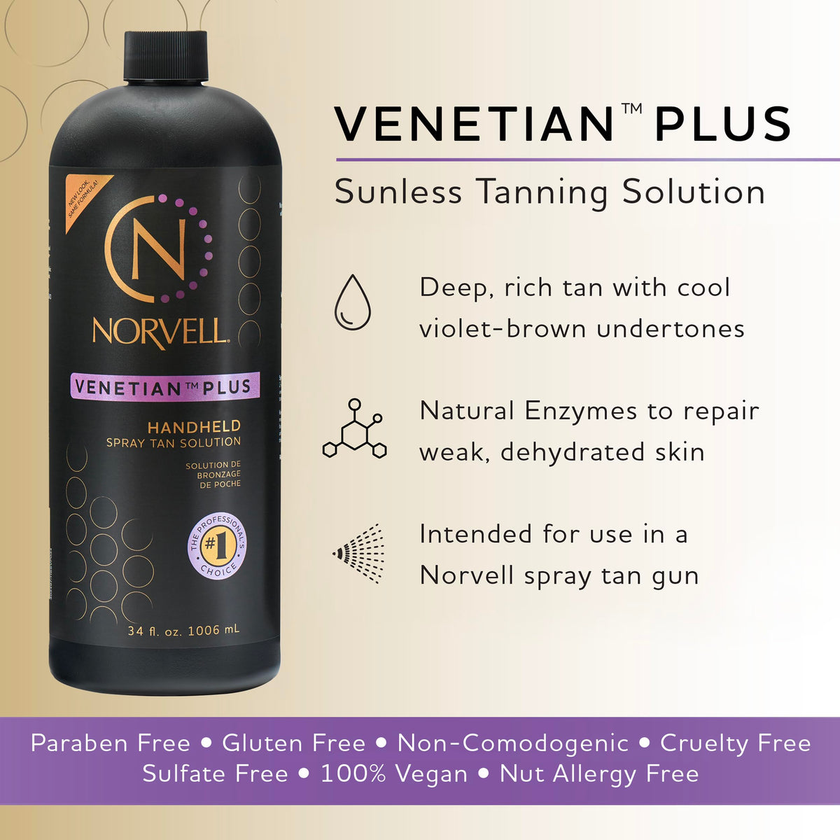 Norvell back label close-up highlighting ingredients and clean-beauty benefit