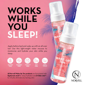Norvell mousse on hand illustrating easy spreadability for even tanning