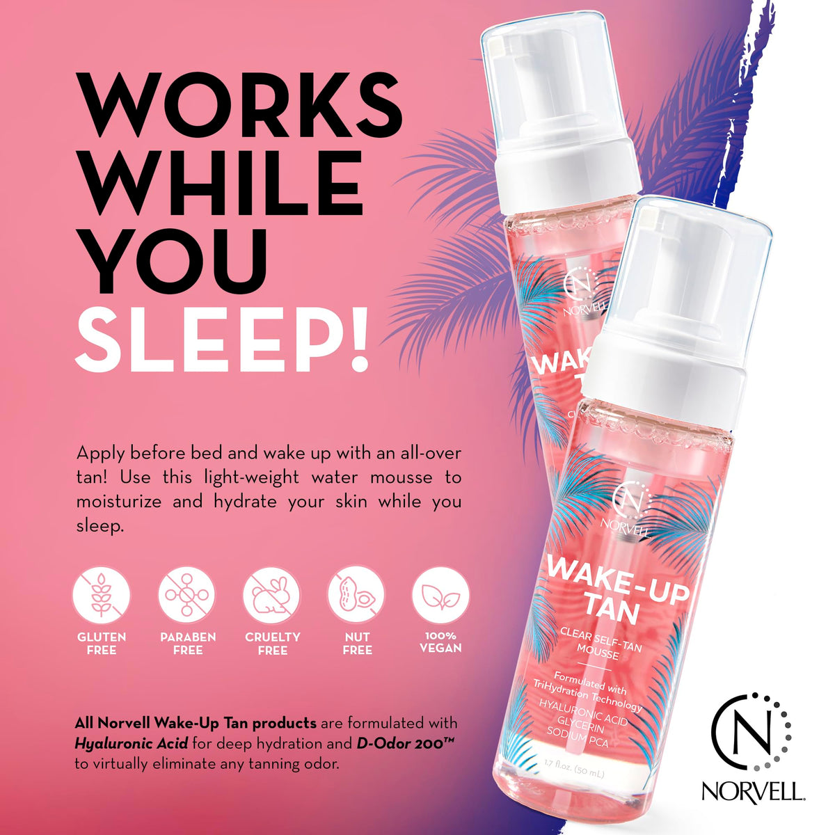 Norvell application mitt in use applying clear mousse for even coverage