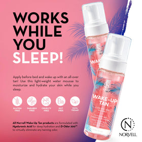 Norvell application mitt in use applying clear mousse for even coverage