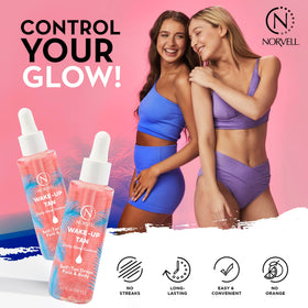 Norvell drops blended into moisturizer illustrating even mixability