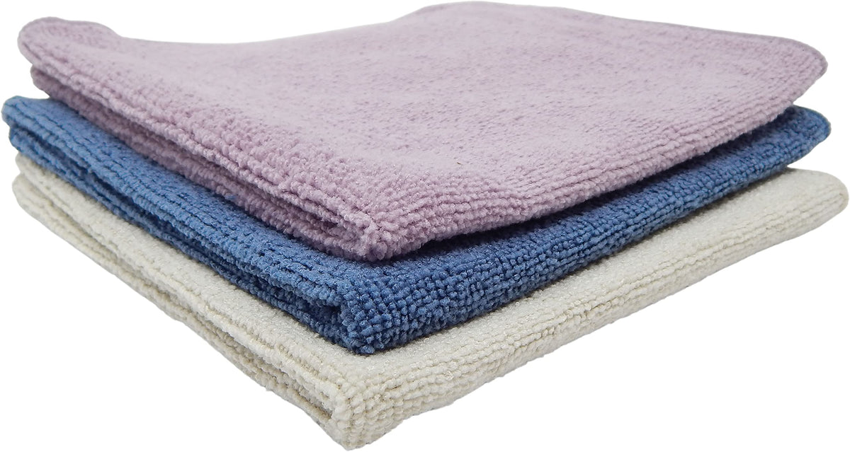 Norwex cloths front packaging showing three colors and gentle care benefit