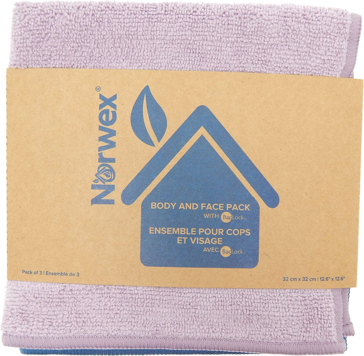 Norwex cloth next to a hand showing size and practical benefit