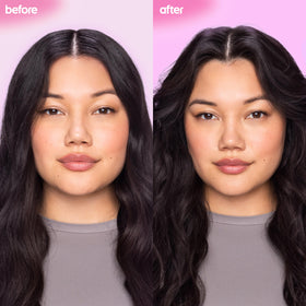Not Your Mother's demo spraying roots to instantly absorb oil and refresh hair
