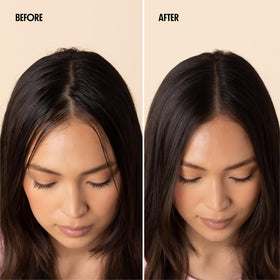 Not Your Mother's spray action on roots demonstrating instant oil absorption