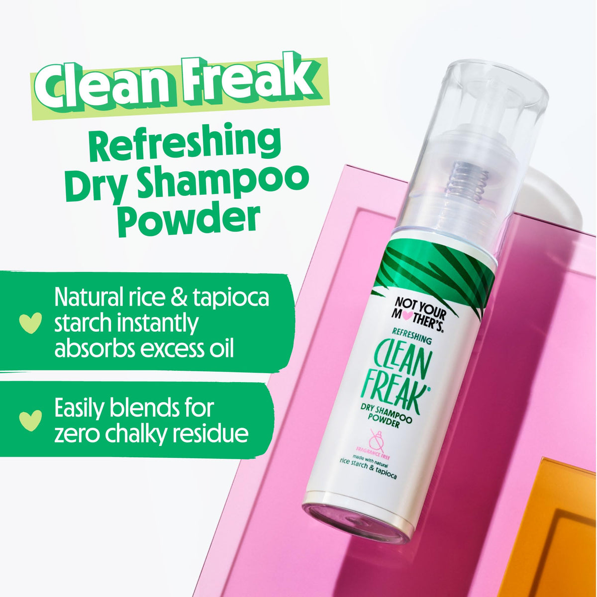 Not Your Mother's bottle in hand to show portable 1 oz size for on-the-go refresh