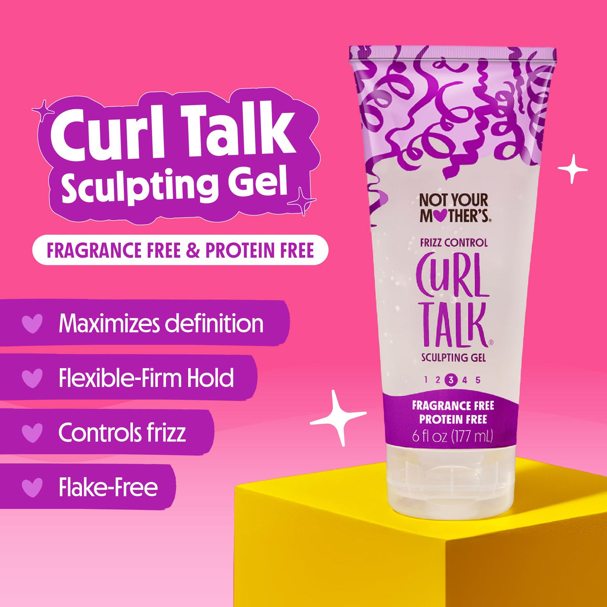 Not Your Mother's gel texture detail showing lightweight hold and non-flaking finish