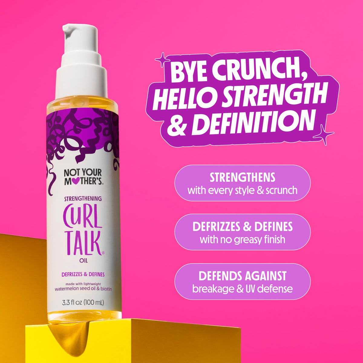 Not Your Mother's product in hand demonstrating easy application and frizz control