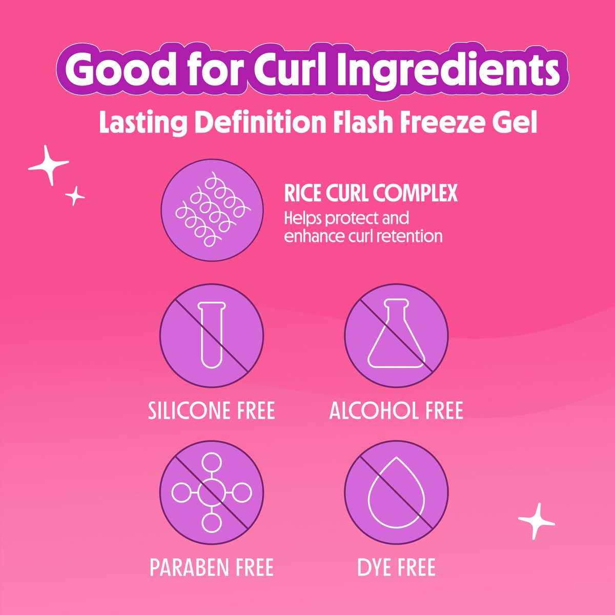 Not Your Mother's ingredient focus showing Rice Curl Complex to support curl retention