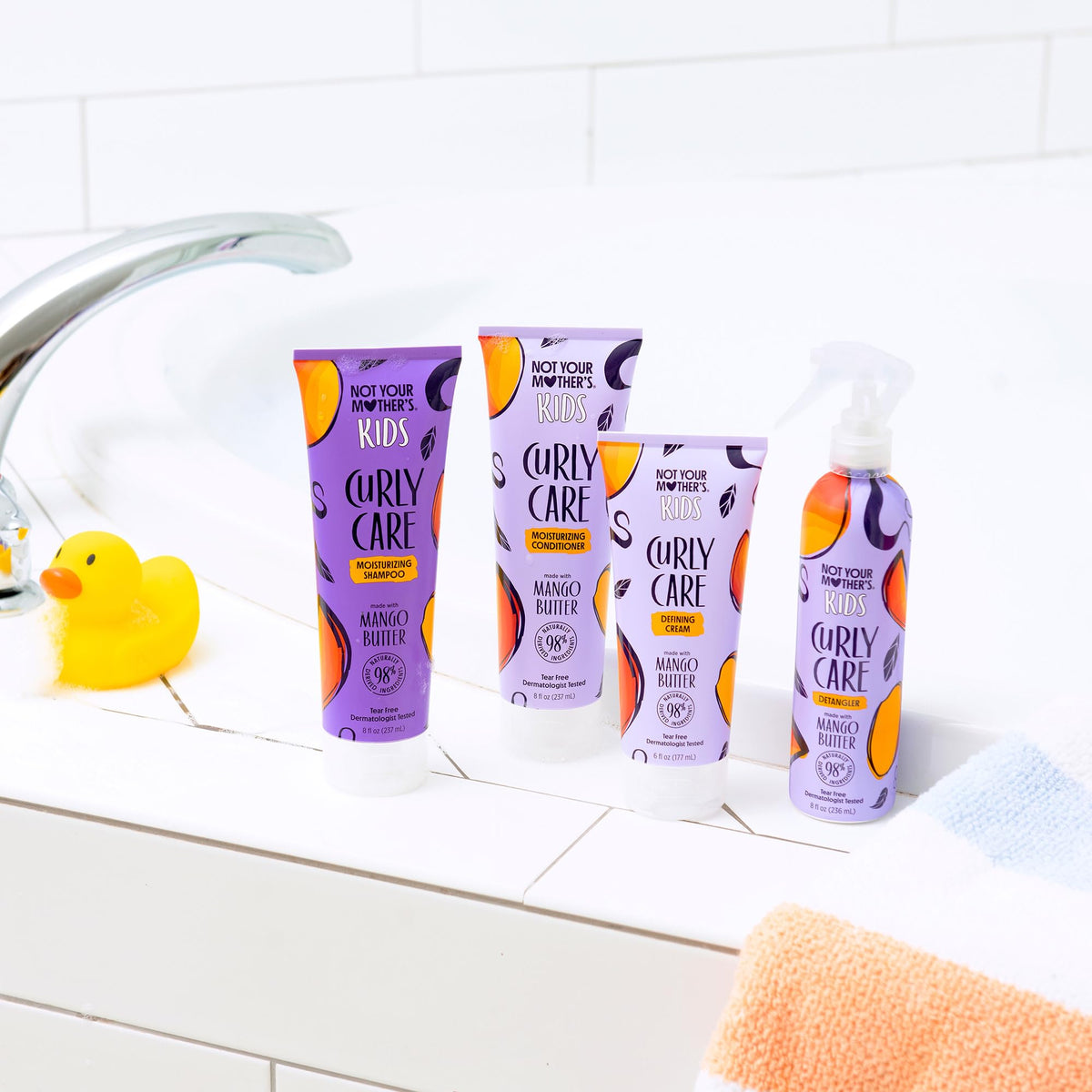 Not Your Mother's curl cream being smoothed into hair for softer curls