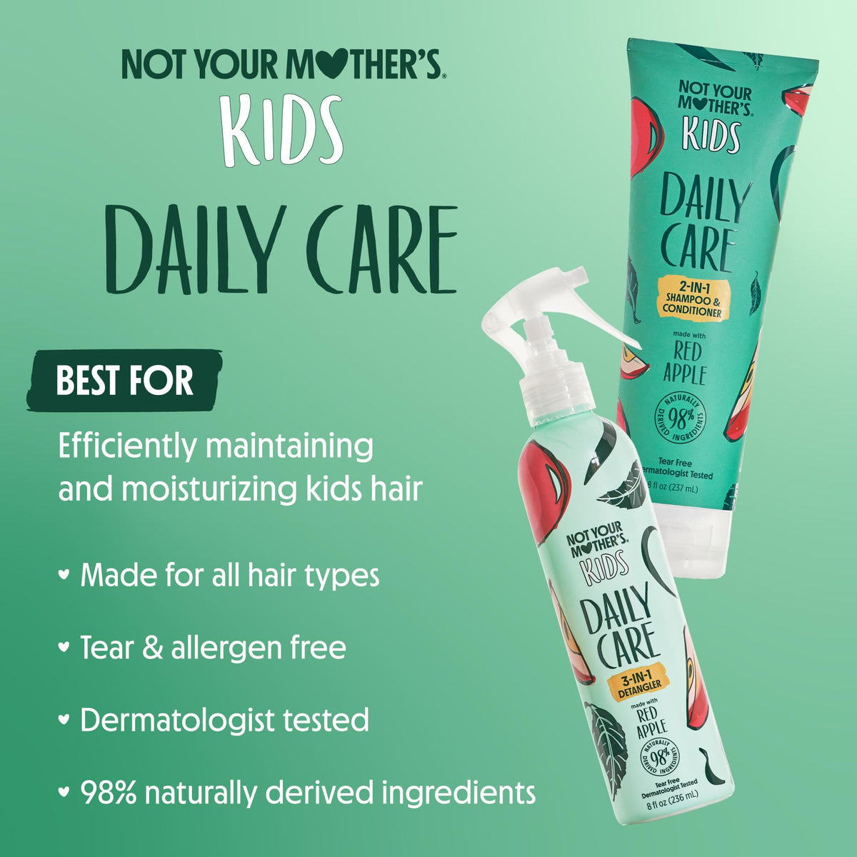 Not Your Mother's detangler spray bottle front view highlighting easy-spray feature