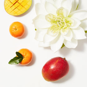 Not Your Mother's scent visual with orange and mango to highlight fresh fragrant benefit