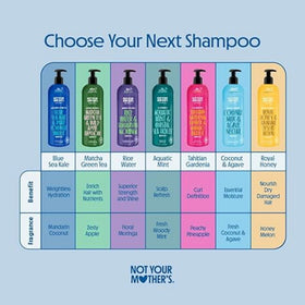 Not Your Mother's shampoo foam texture demonstrating gentle lather and effective cleansing