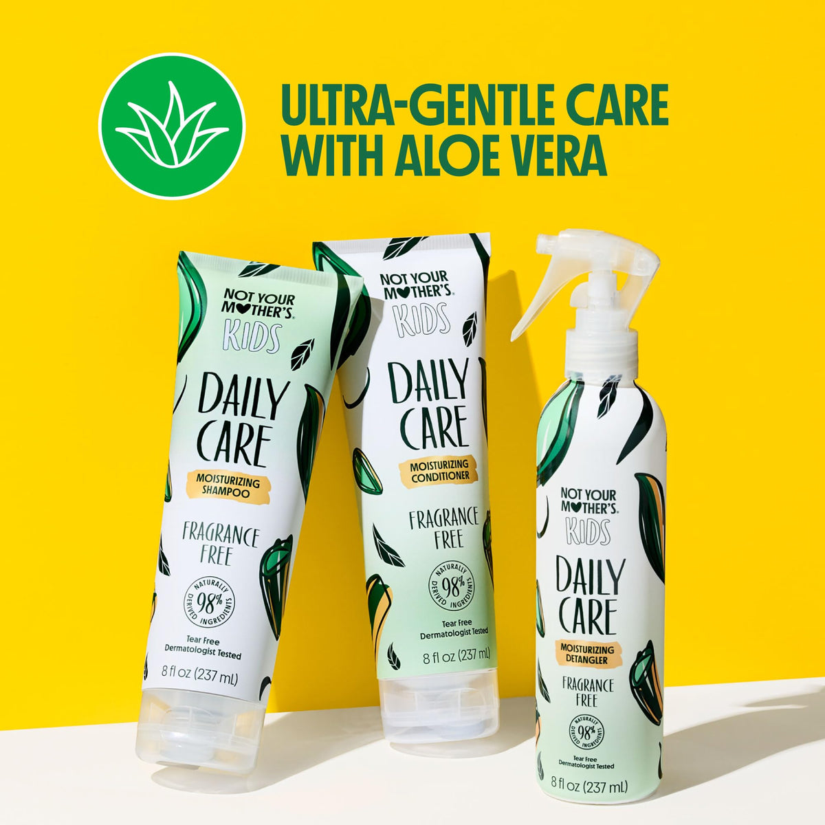 Not Your Mother's shampoo pump closeup highlighting gentle lather and easy use
