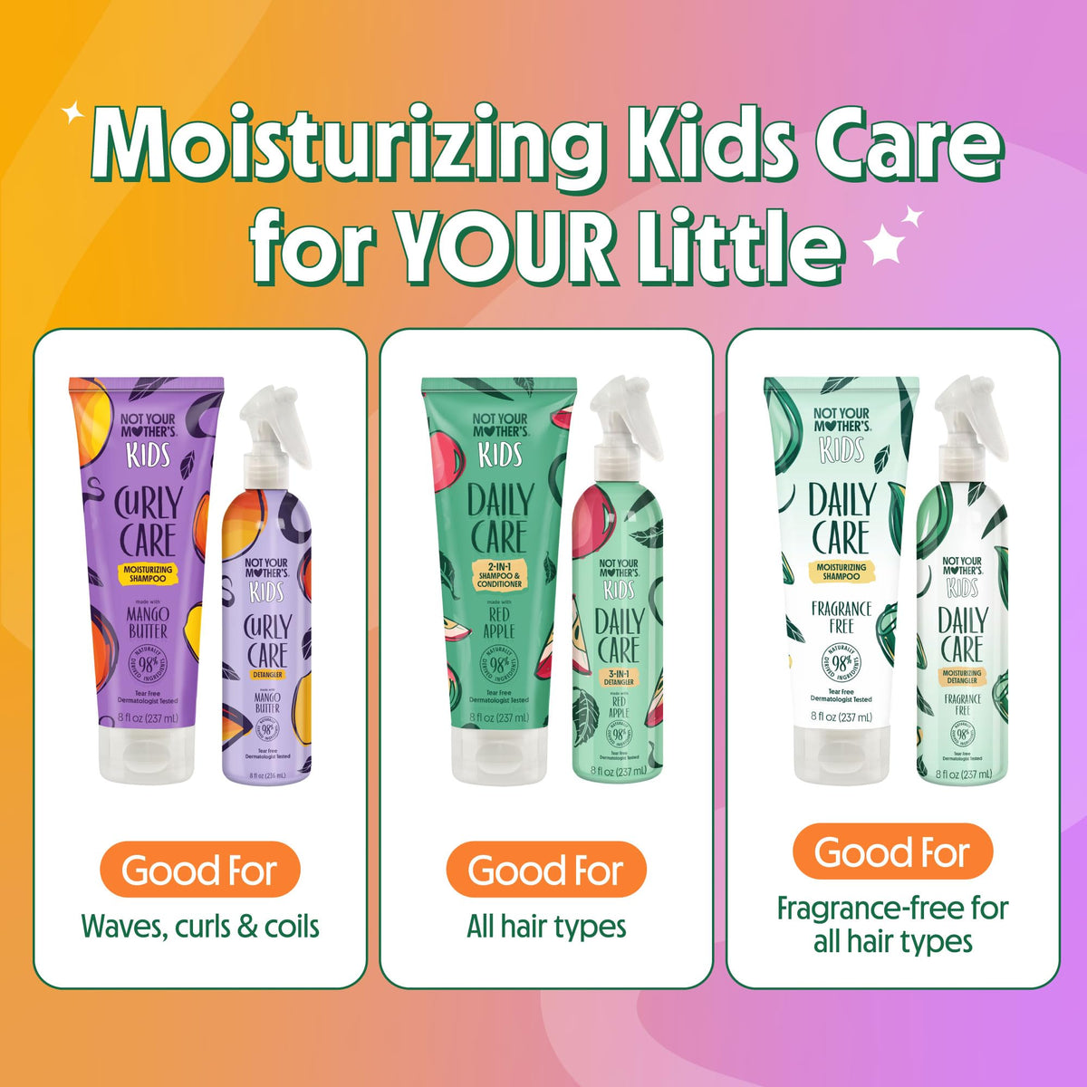 Not Your Mother's size comparison bottles showing scale for everyday family use